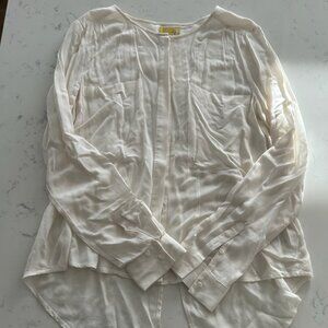 Anthropologie Maeve Collarless Button Down Blouse size 6